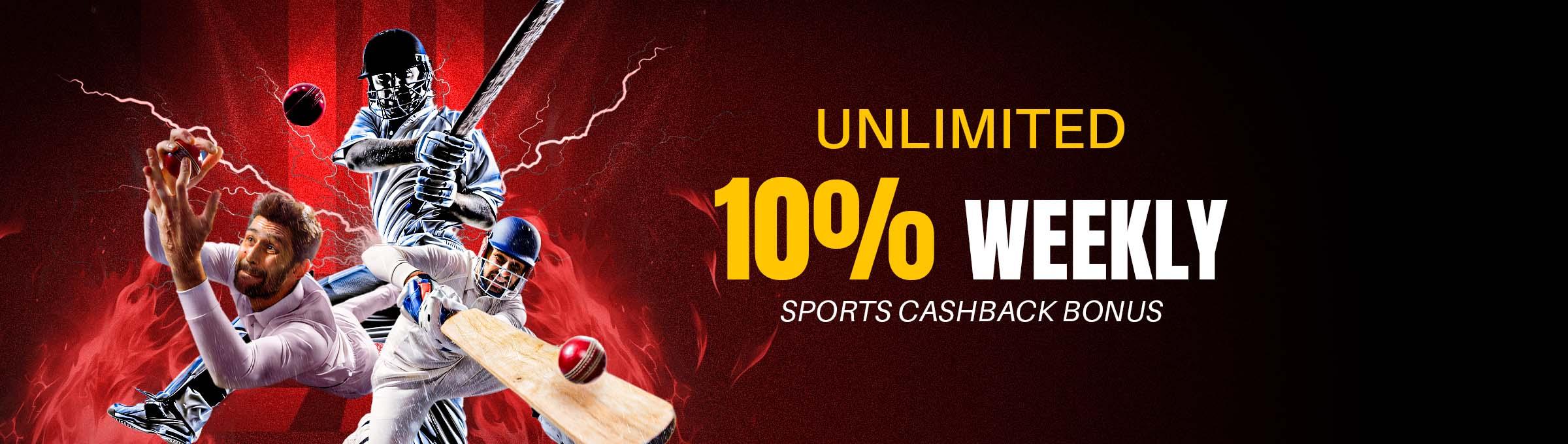 10% Weekly UNLIMITED Sports Cashback Bonus